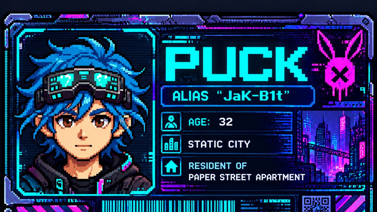 Puck cyberpunk identification card